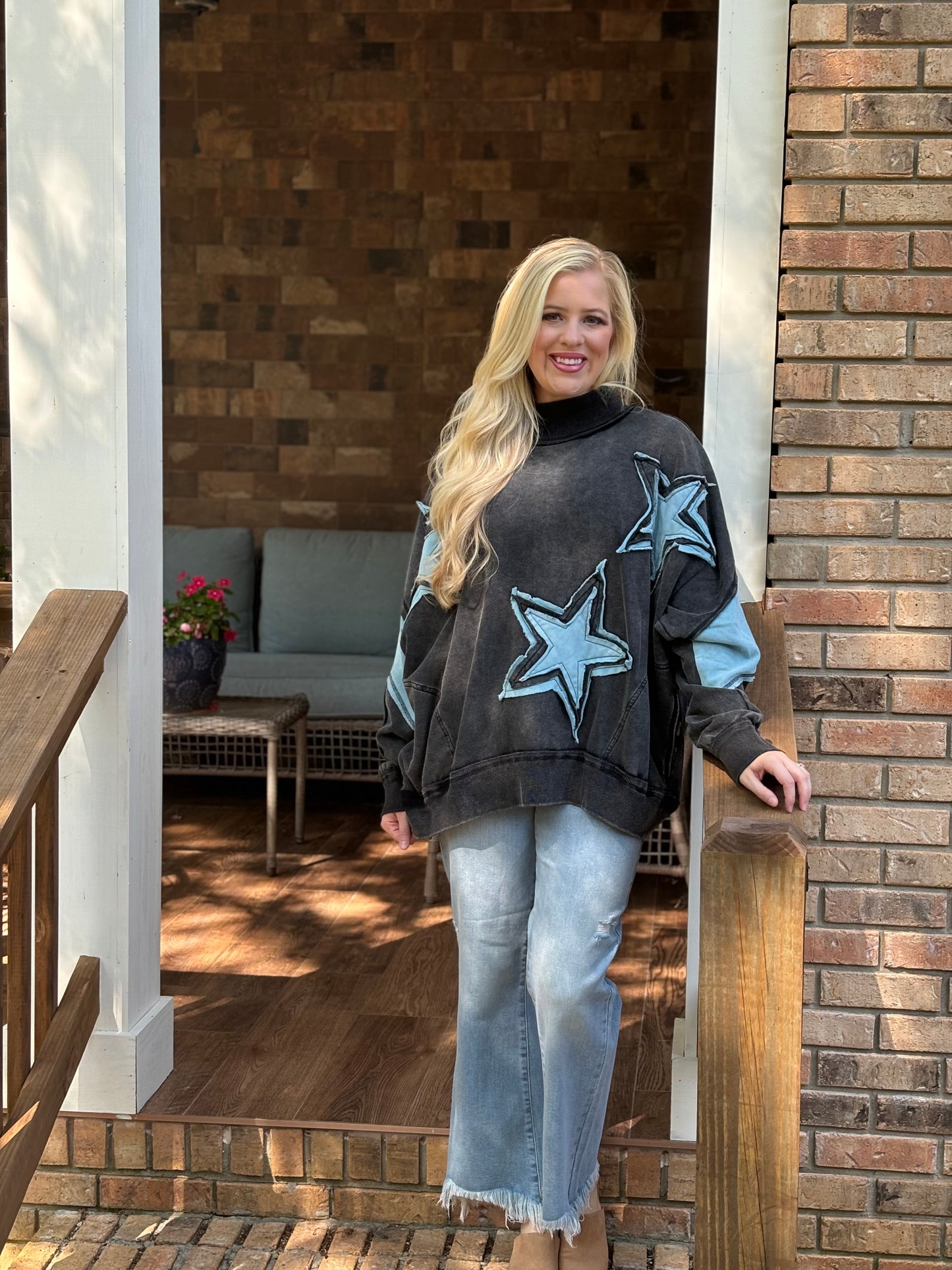 Blue velvet Star pullover