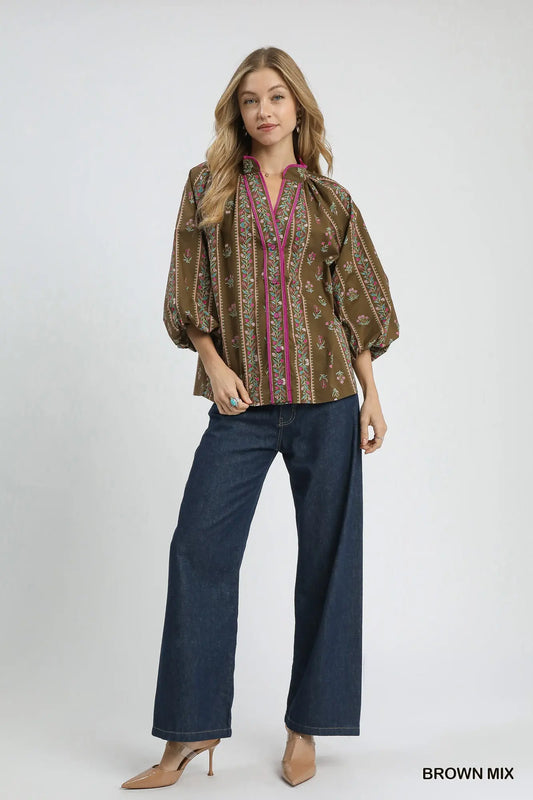 Umgee boho floral top