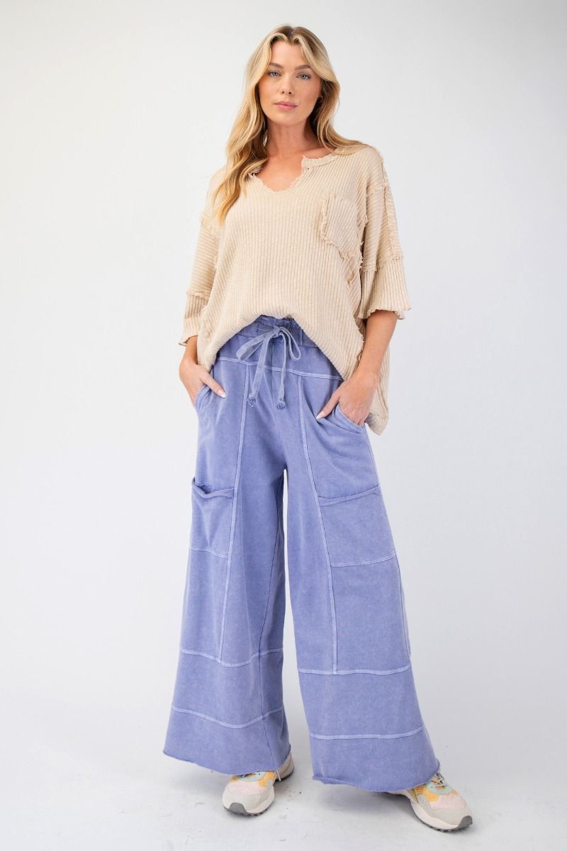 Easel wide leg mineral wash pants