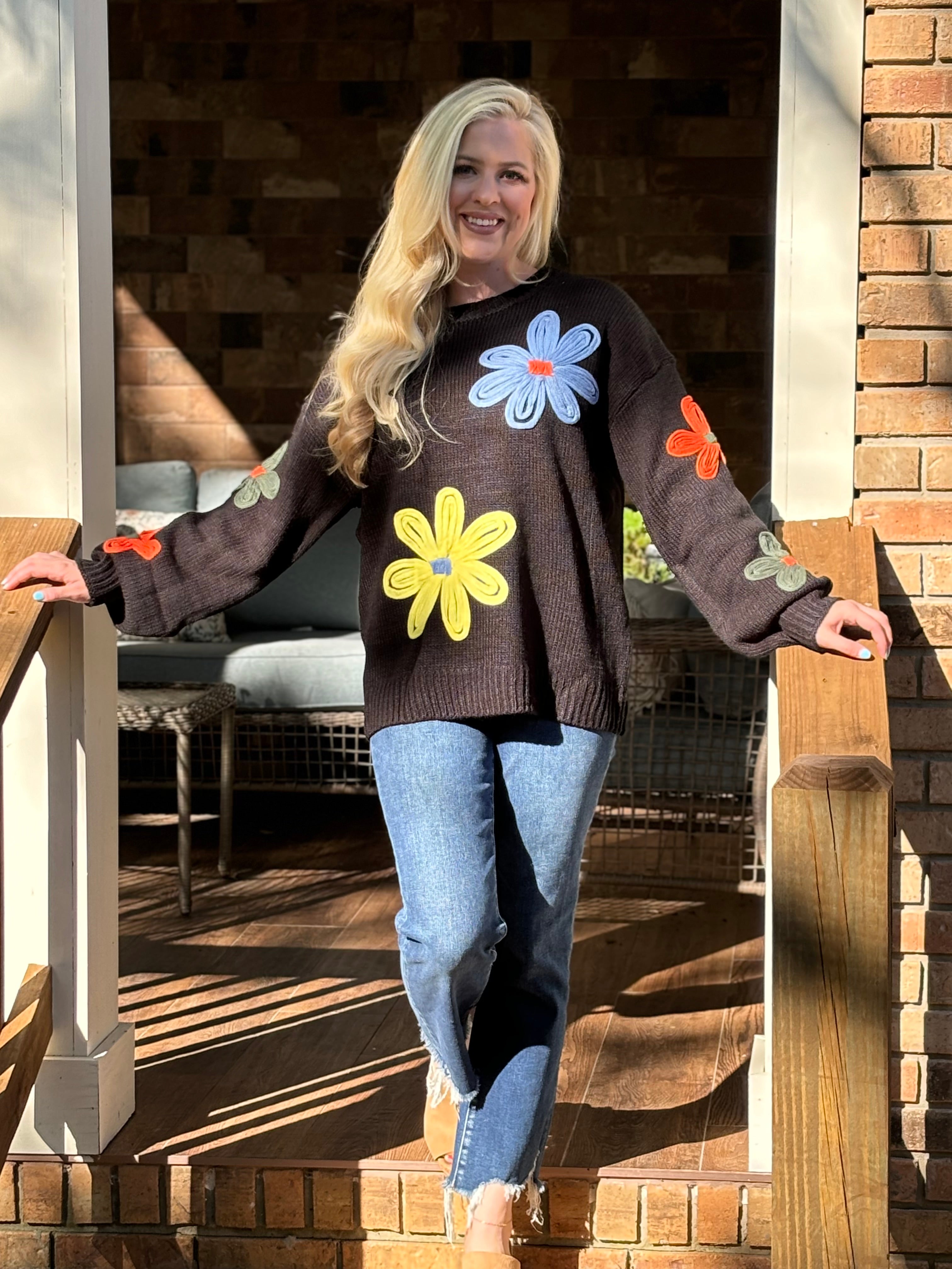 Blue velvet crochet sweaters