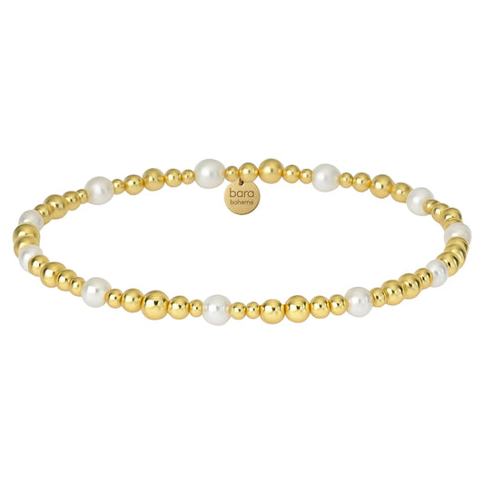HEATHER | GOLD FILLED BEADED BRACELET WITH PEARLS