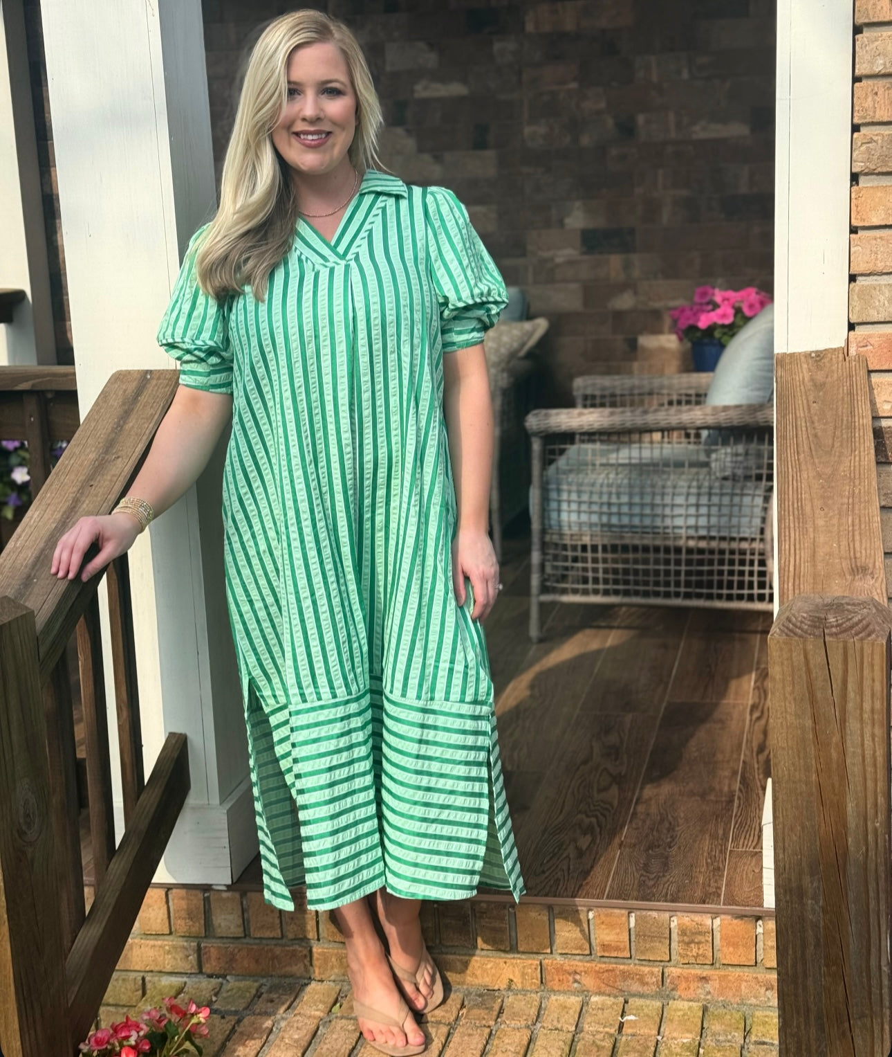 Umgee striped collared dress