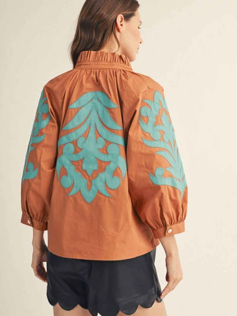 Jodifl Baroque Applique Detail Top