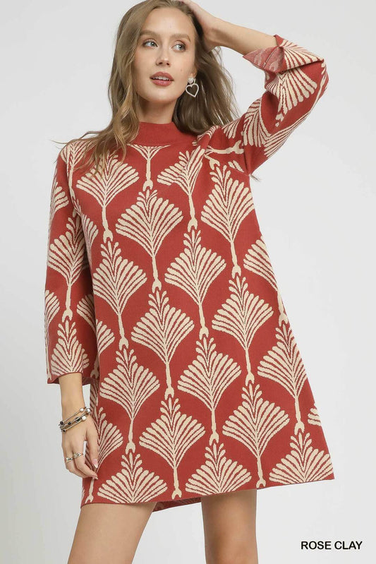 Umgee two tone abstract sweater dress