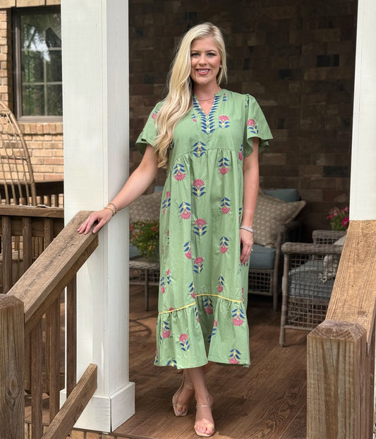 Umgee embroidered midi dress