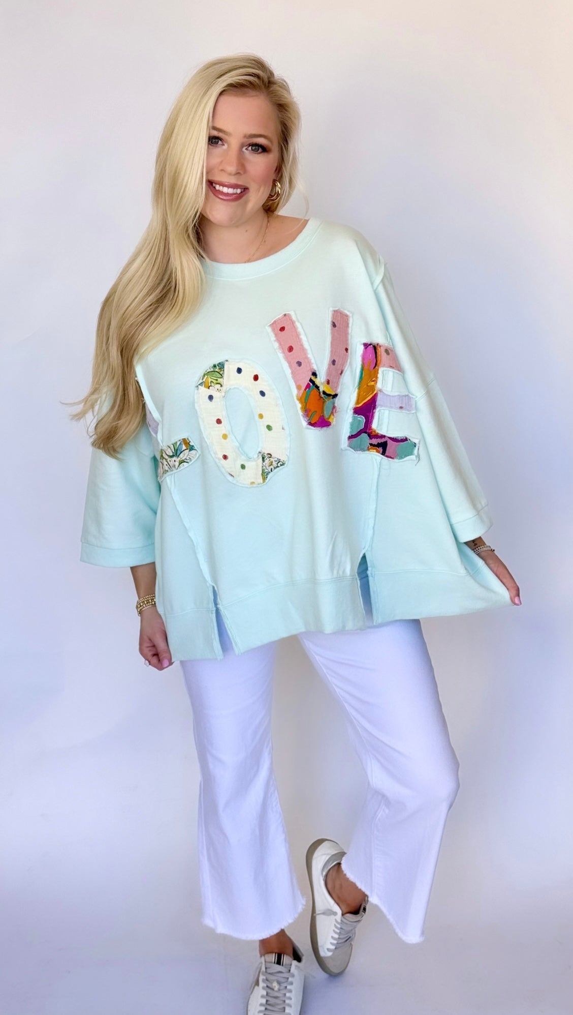 Easel patchwork LOVE sweatshirts