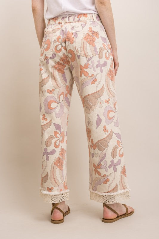 Blue velvet boho cuff pants