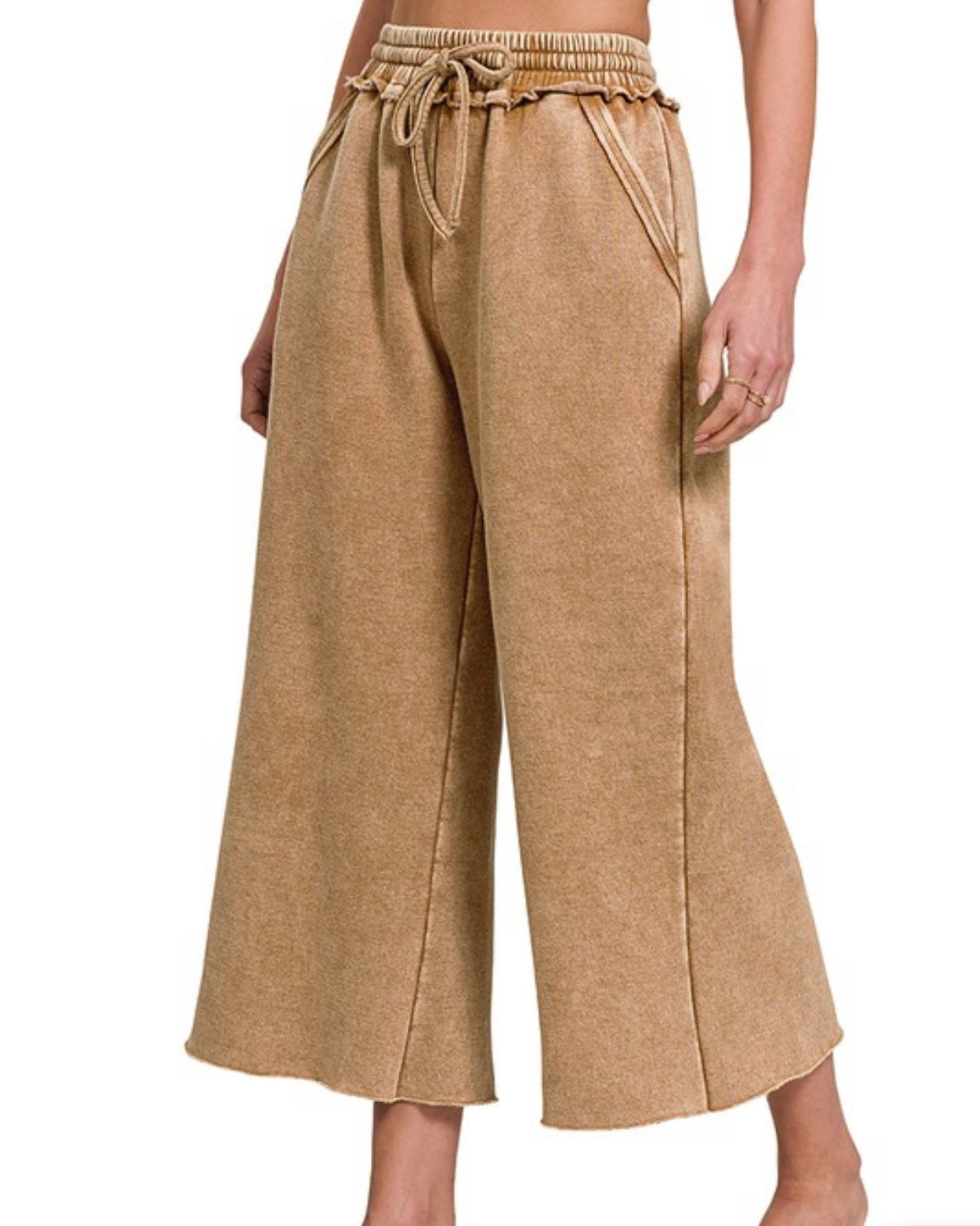 Zenana mineral wash cropped pants