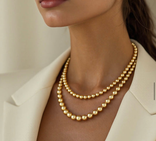 CLASSIC 6MM | GOLD FILLED BEADED NECKLACE