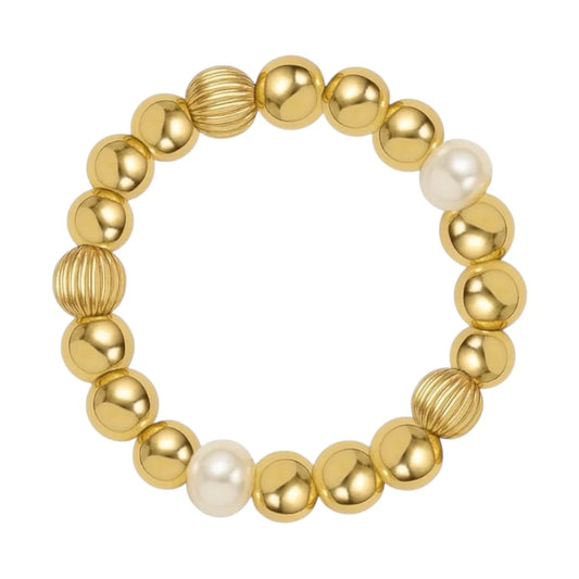 NOA | BEADED STRETCHY RING WITH PEARLS