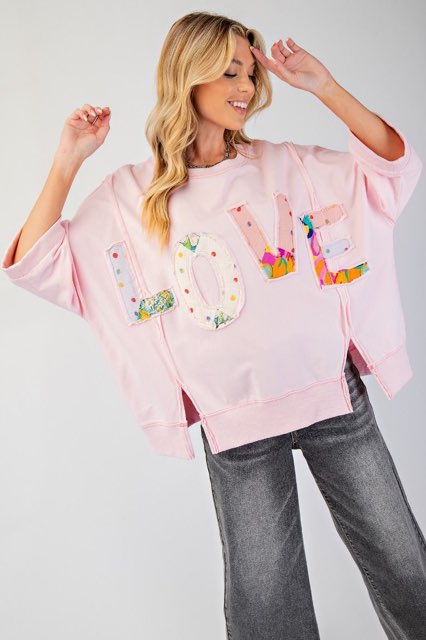 Easel patchwork love sweatshirts