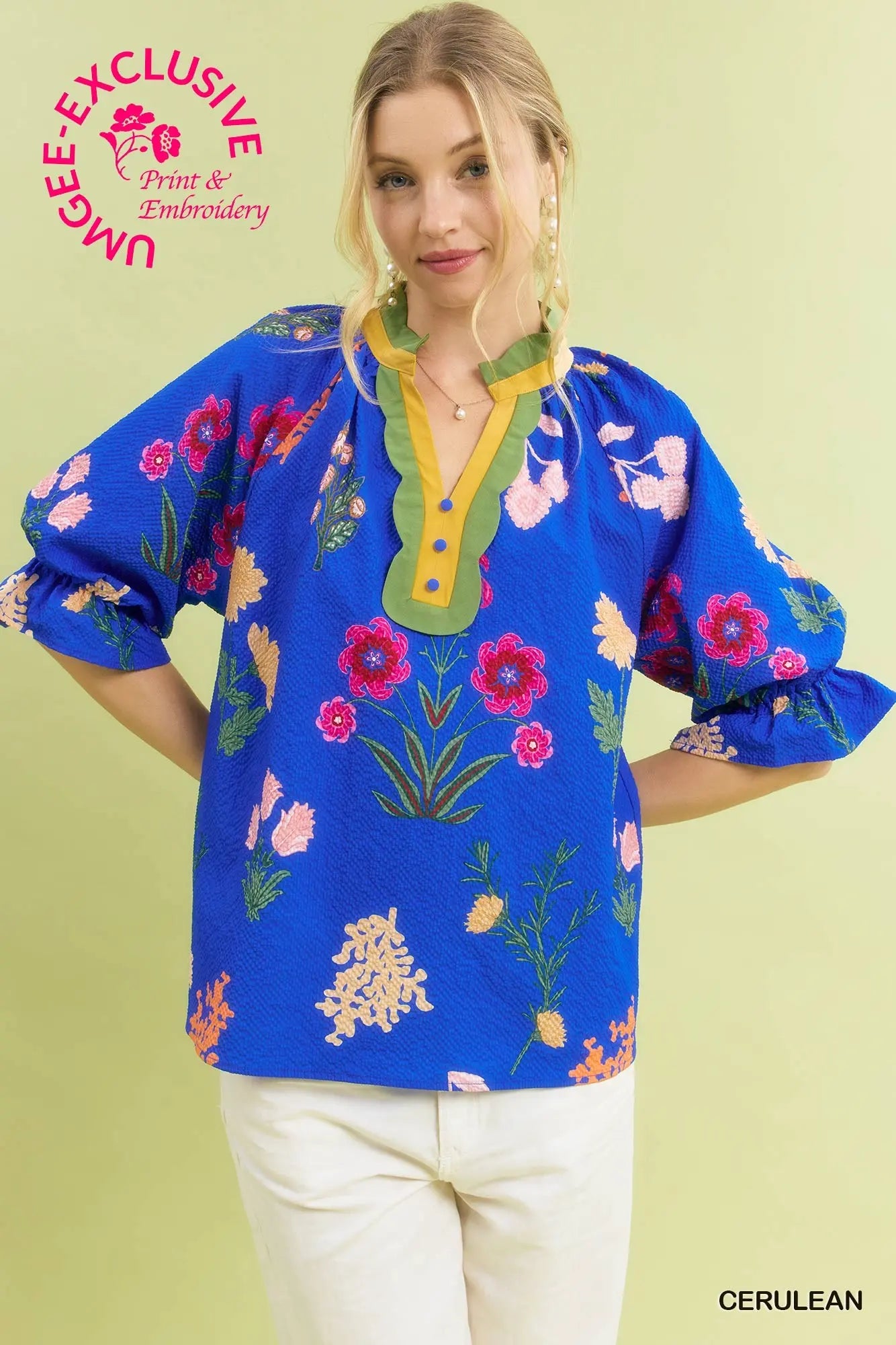 Umgee textured printed tops