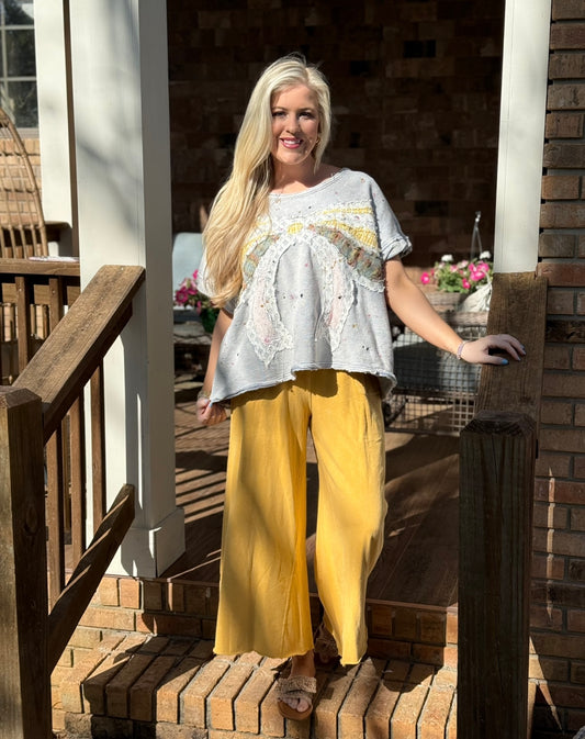 Oli and Hali pant splatter top