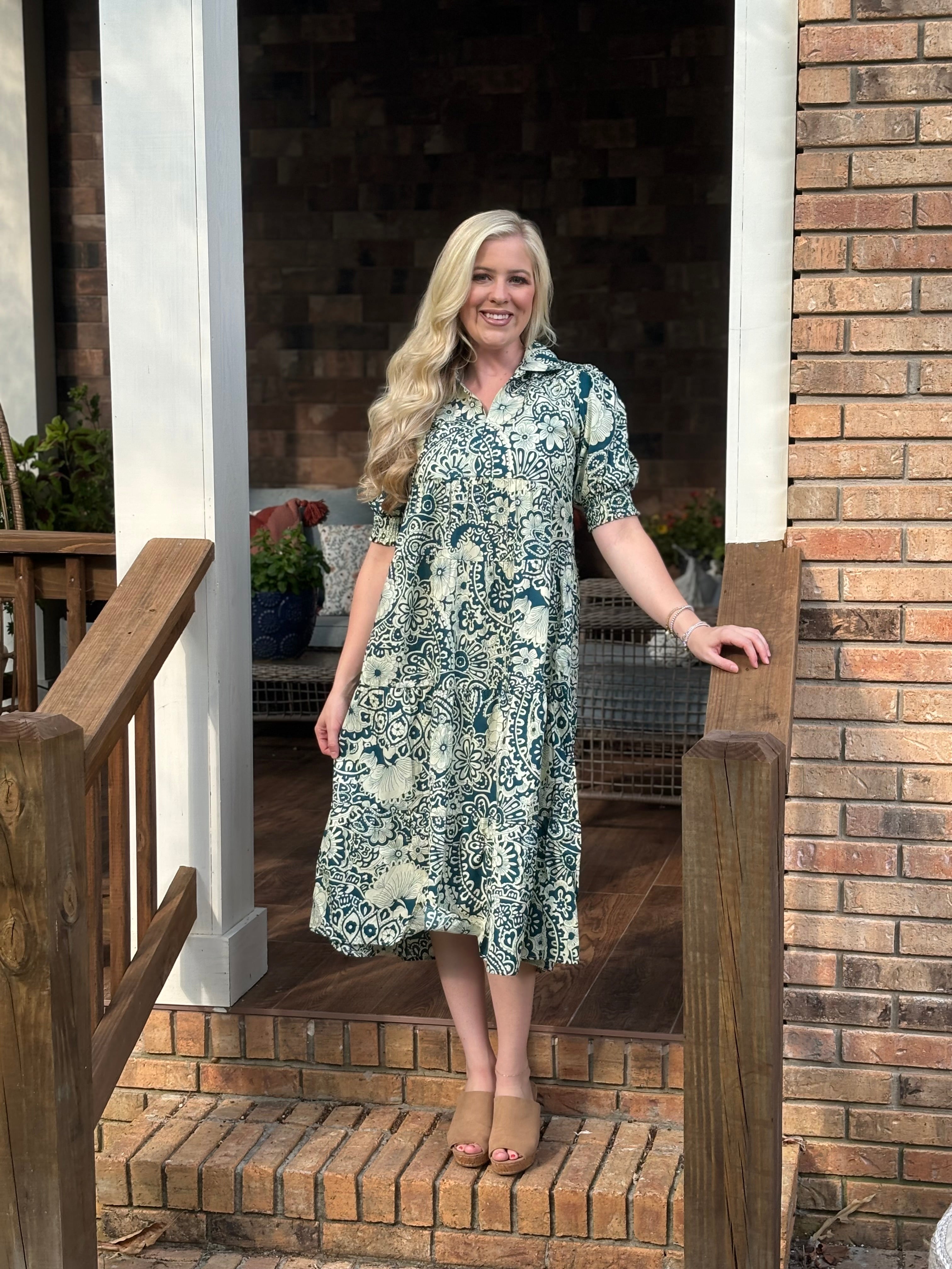 Paisley midi dress best sale