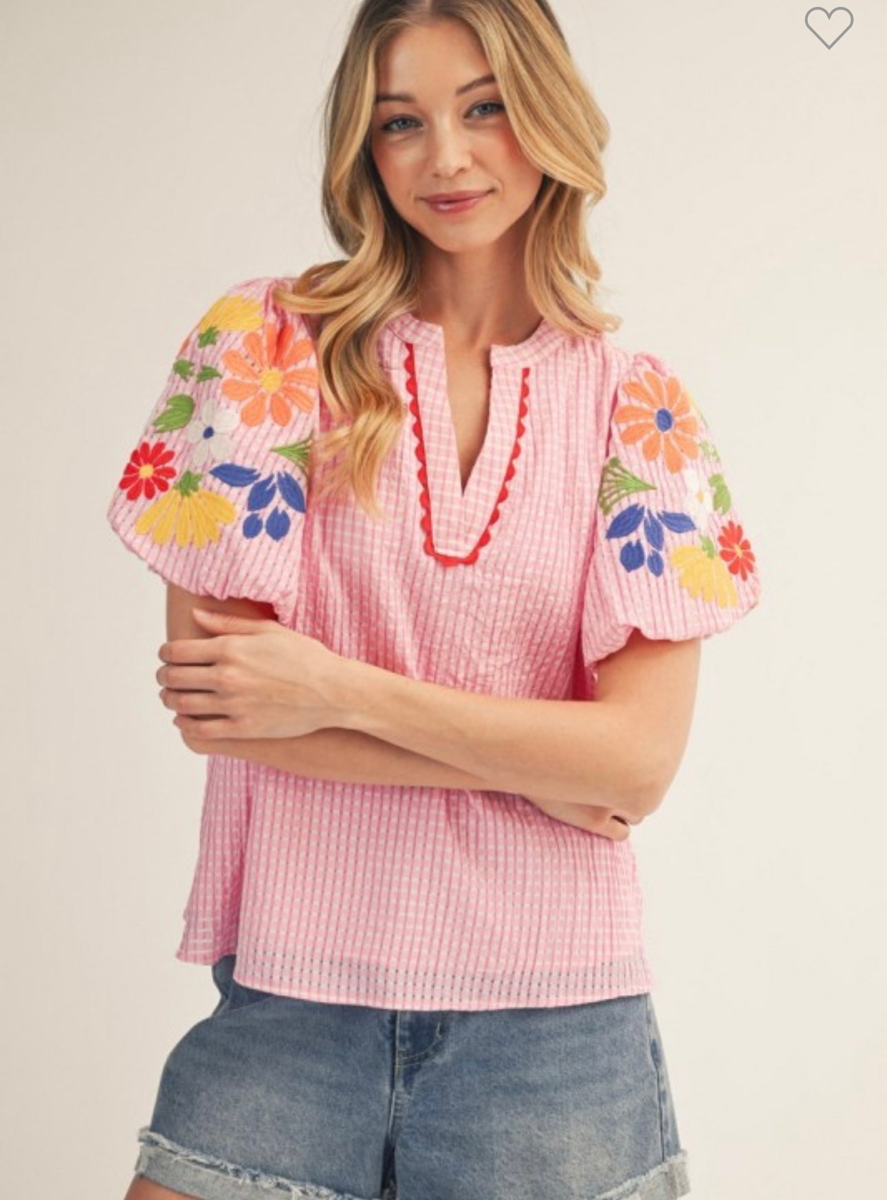 Jodifl gauze embroidered top