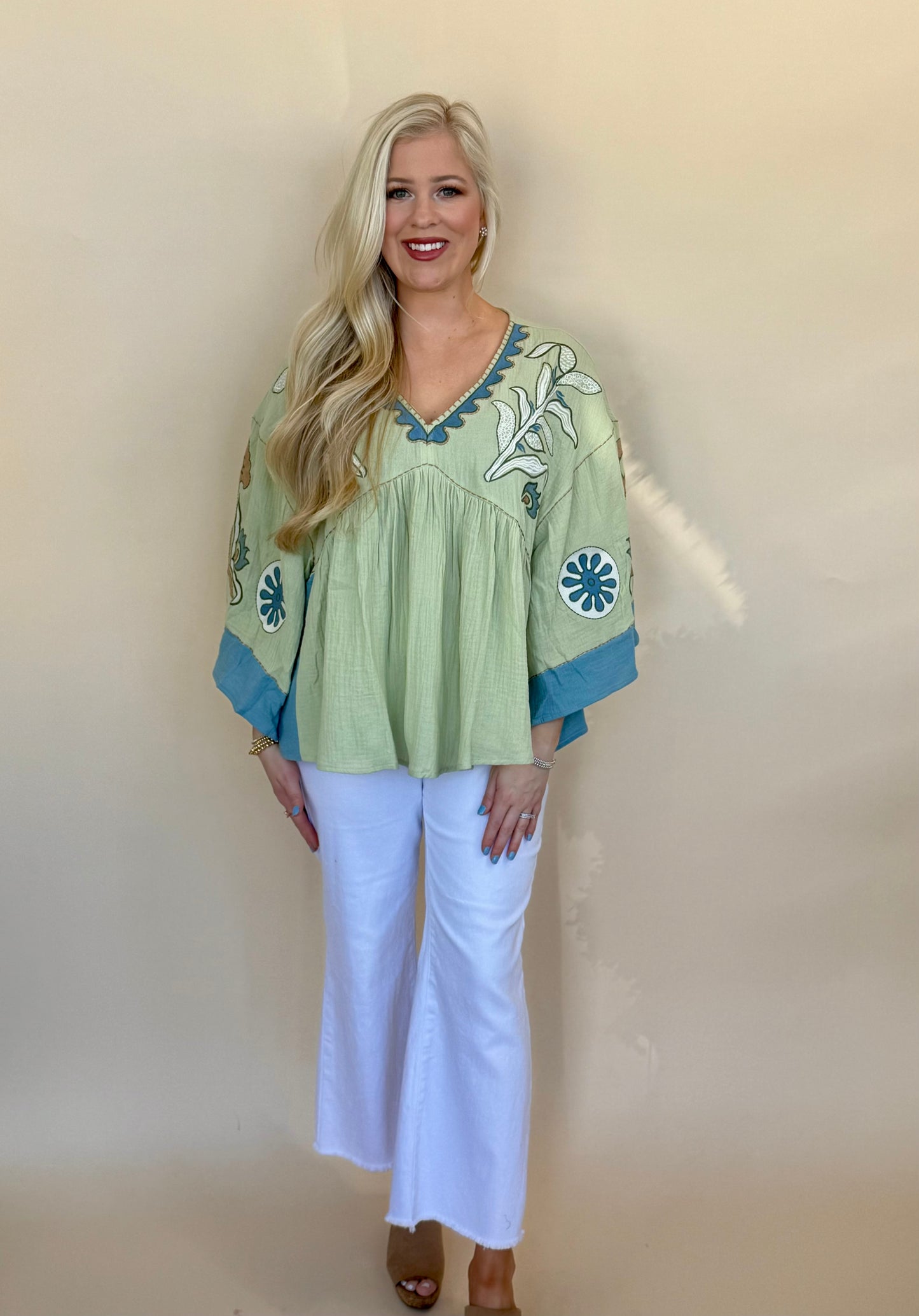 Easel Embroidered top