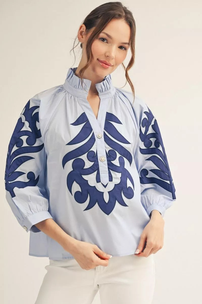Jodifl Baroque Applique Detail Top