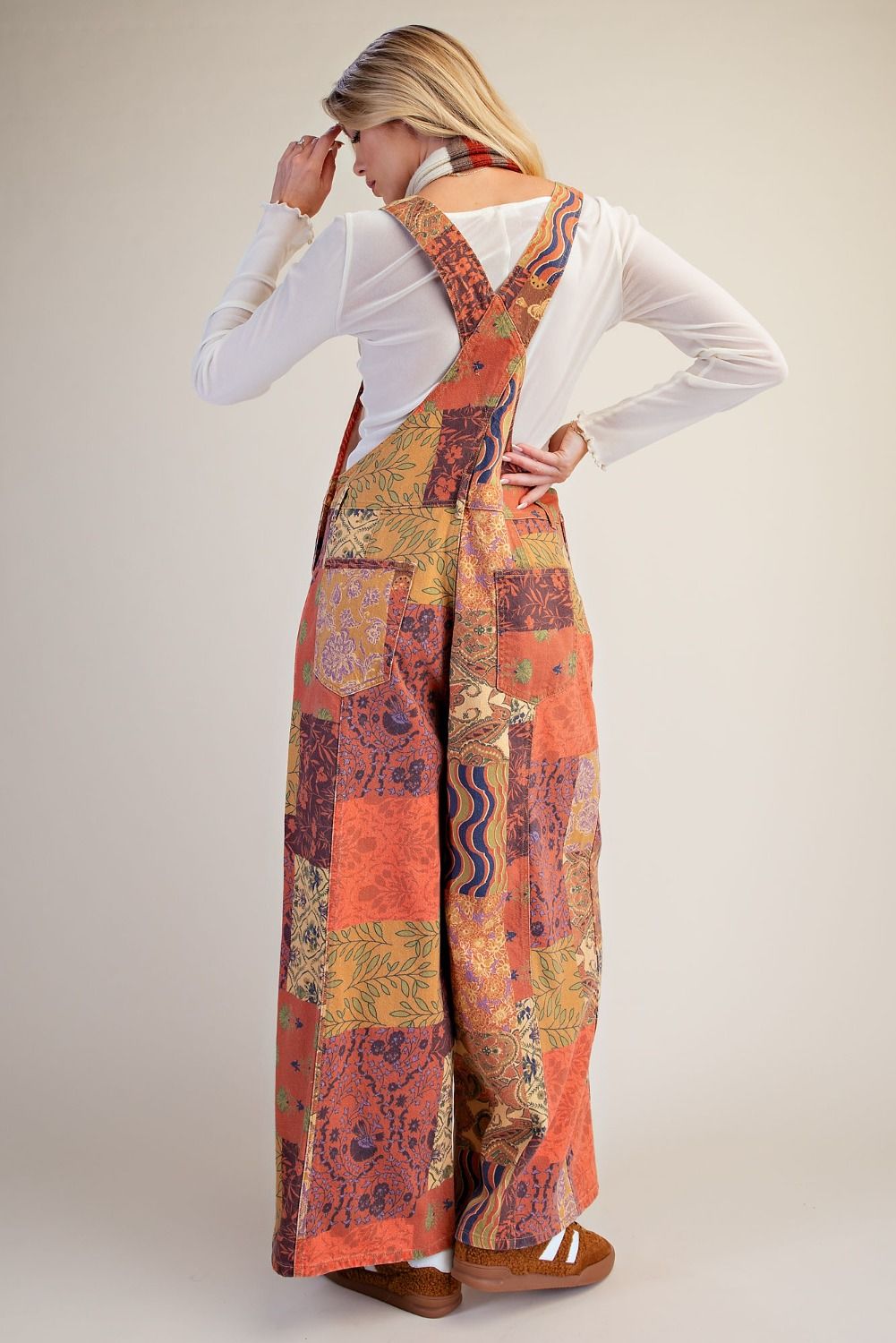 Easel SIGNATURE PRINT ENZYME WASHED OVERALL PANTS