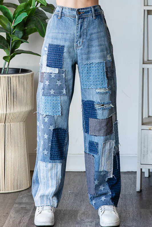 Oli and Hali patch denim jeans