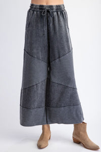 Easel wide leg mineral wash textured pants