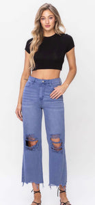 Vervet cropped distressed jeans Indigo