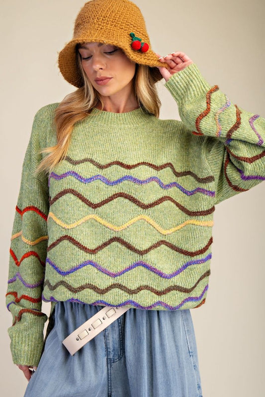 Easel FUN STRIPE KNITTED SWEATER