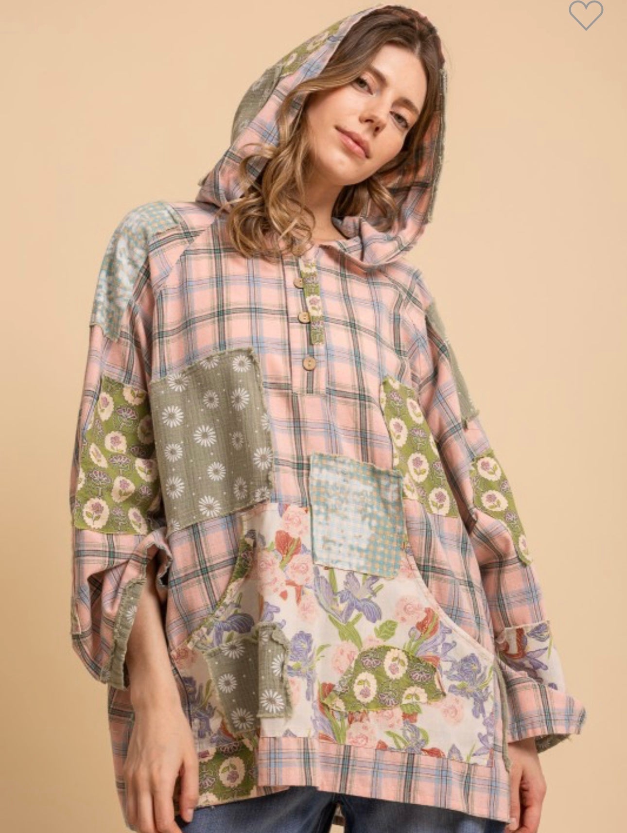 Blue velvet button up hoodie pullover