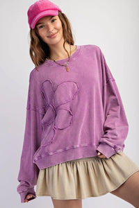 Easel mineral wash flower sweatshirts PLUS