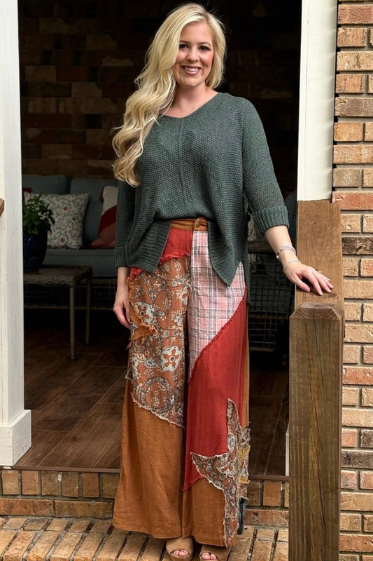 Blue velvet rust patch pants