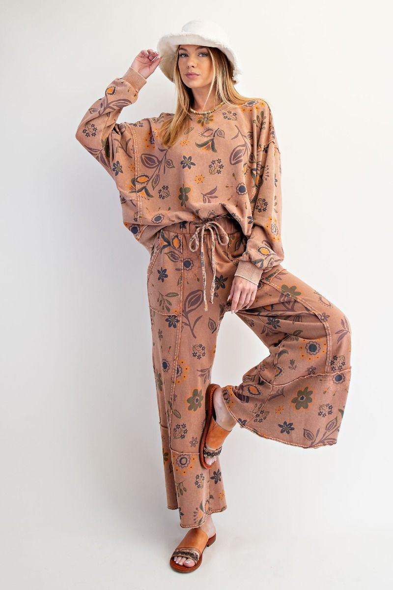 Easel floral knit printed sets