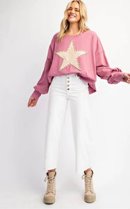 Easel berry suede Star top