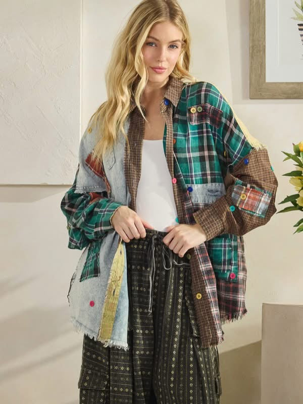 Oli and Hali plaid button down