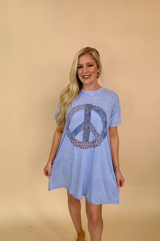 Easel peace patch knit dress