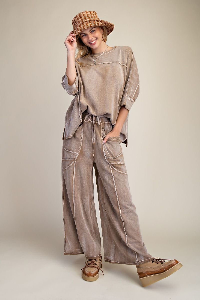 EASEL MONKEY WASHED TERRY KNIT SET