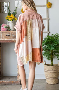 Oli and Hali fabric mixed button down dresses