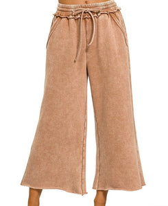 Zenana mineral wash cropped pants