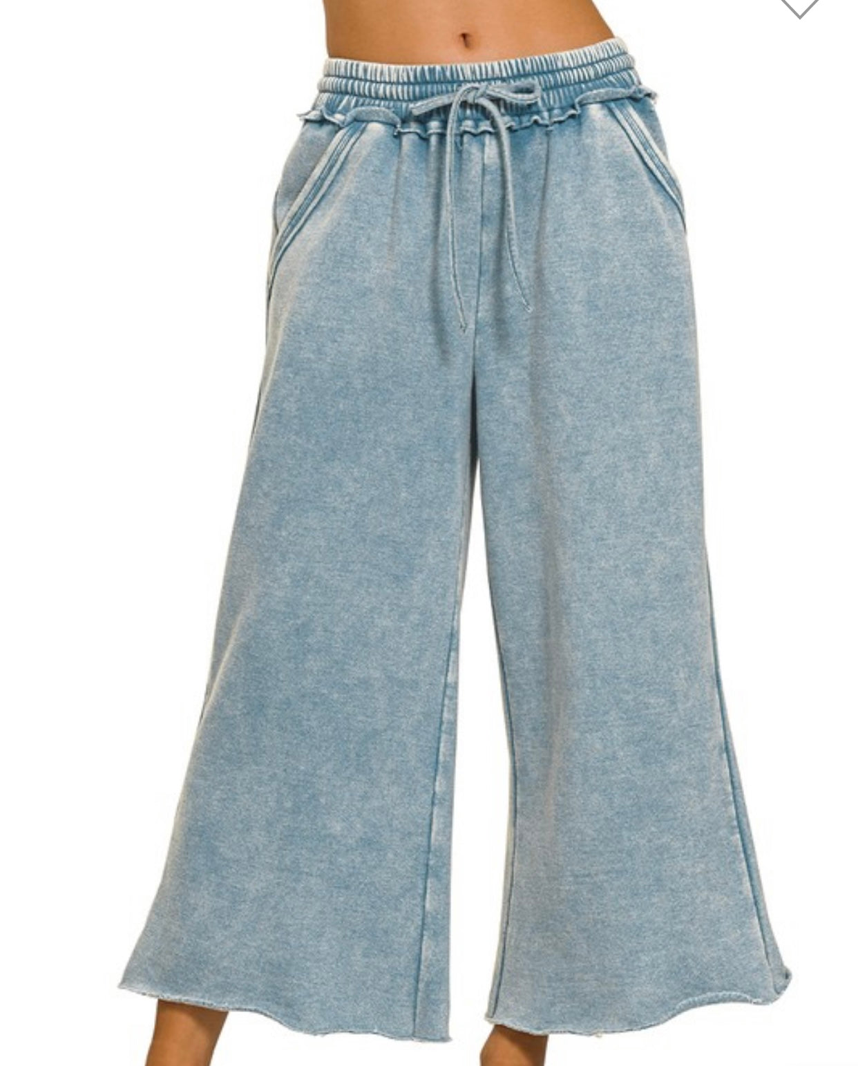 Zenana mineral wash cropped pants