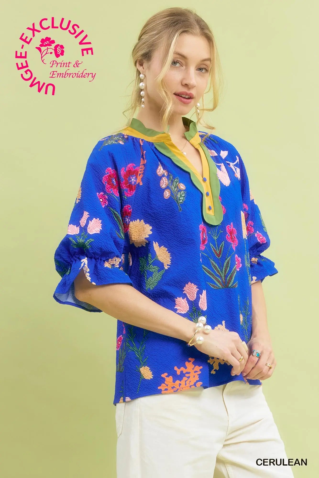 Umgee textured printed tops