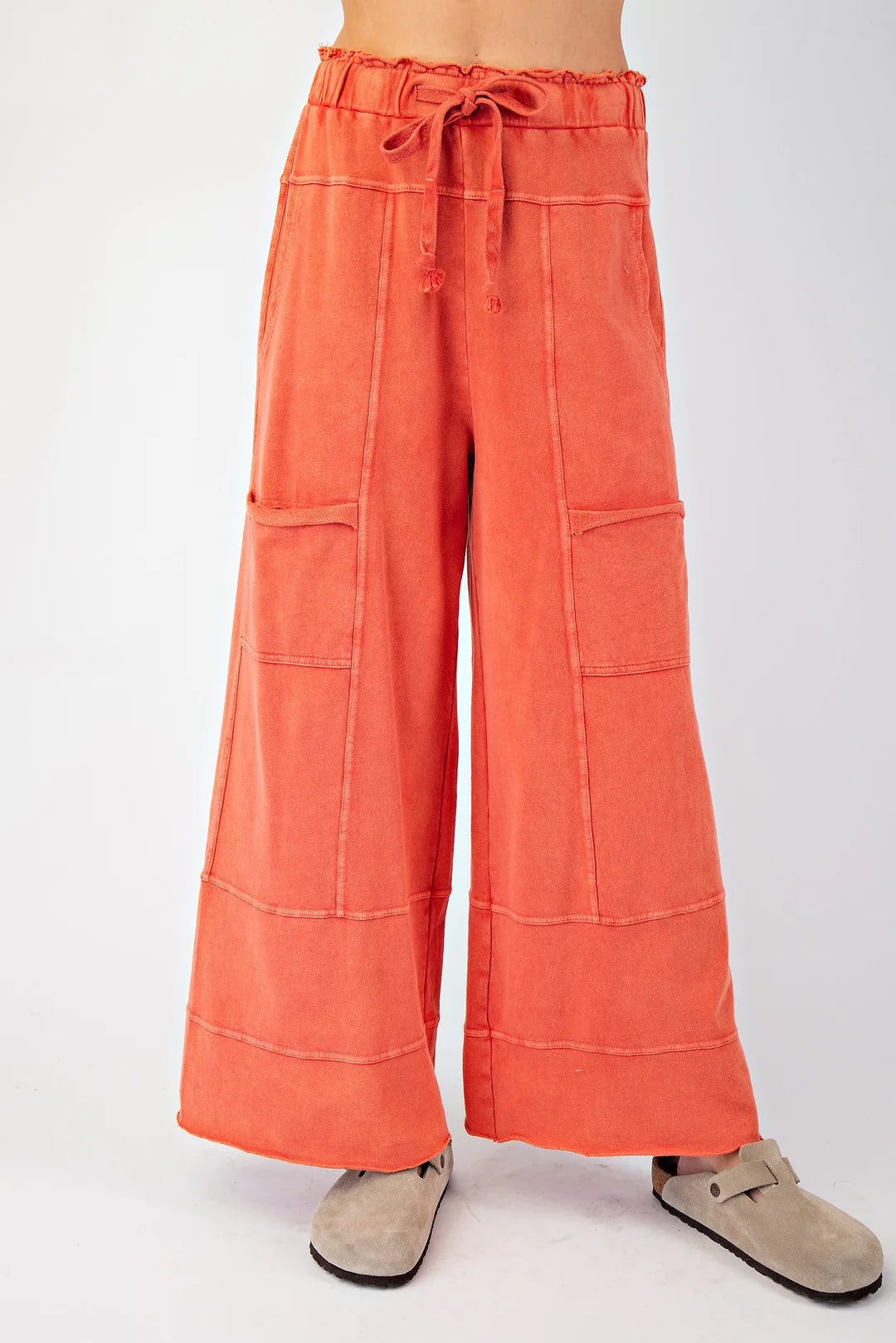 Easel wide leg mineral wash pants