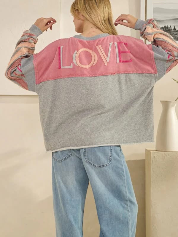 Oli and Hali love mineral wash sweatshirt
