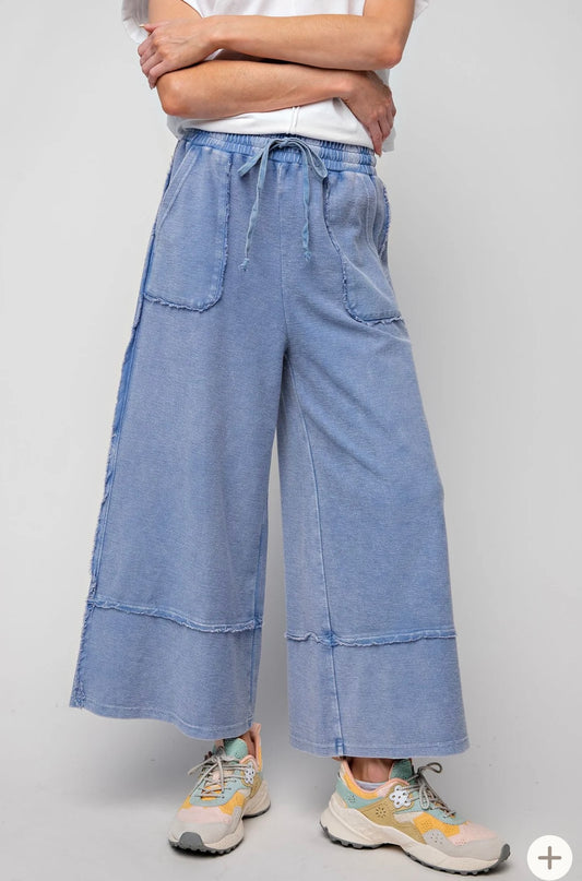 Easel light denim wide leg pants