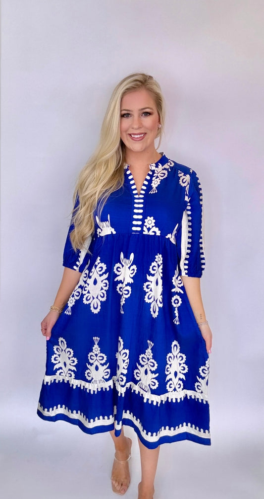 Royal blue Umgee midi dress