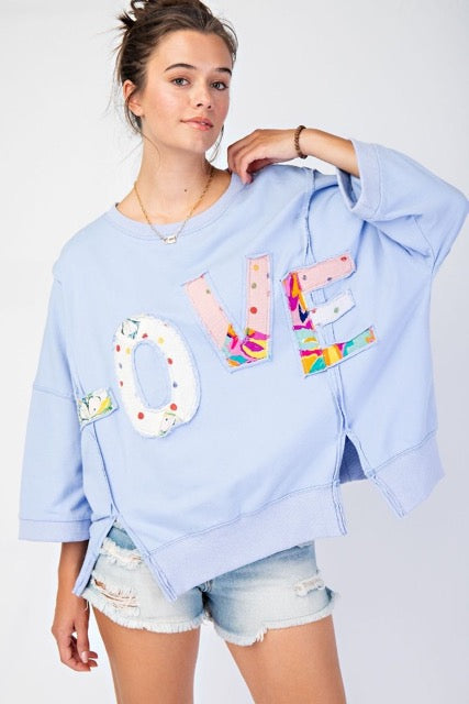 Easel patchwork love sweatshirts