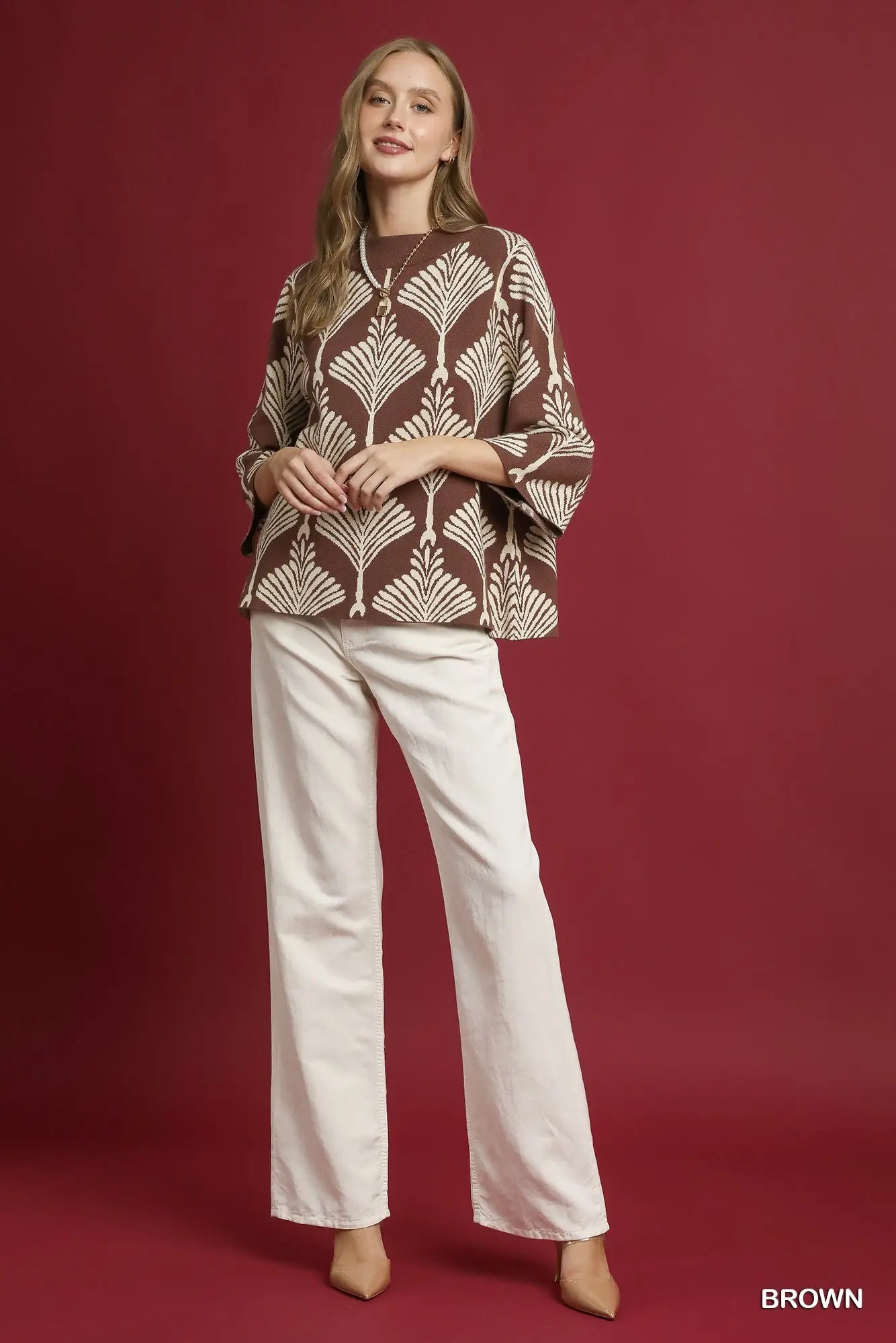 Umgee Abstract printed sweater