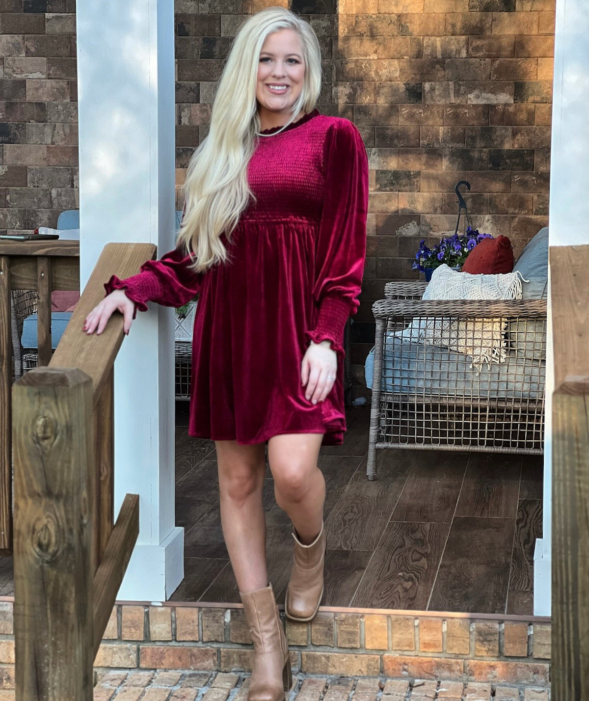 Holly jolly crushed velvet dress