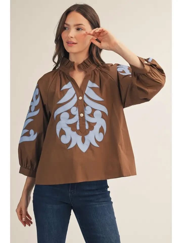 Jodifl Baroque Applique Detail Top