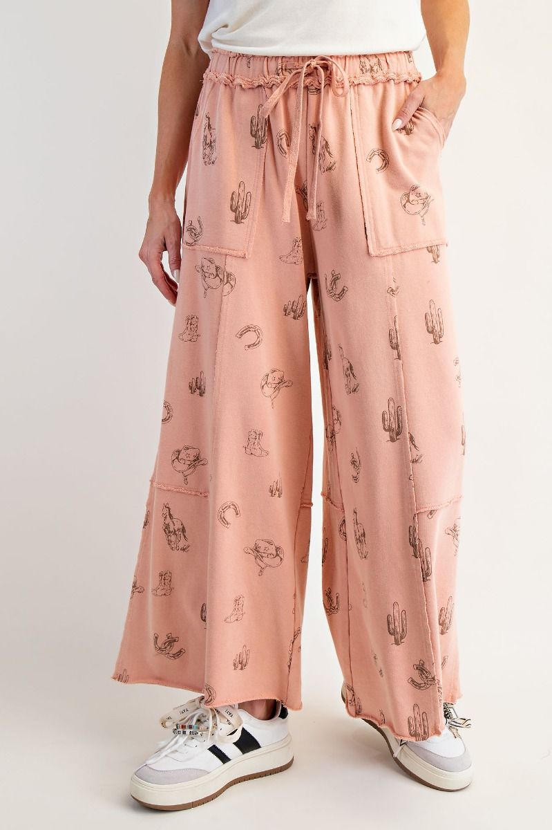 Easel western twill terry knit set