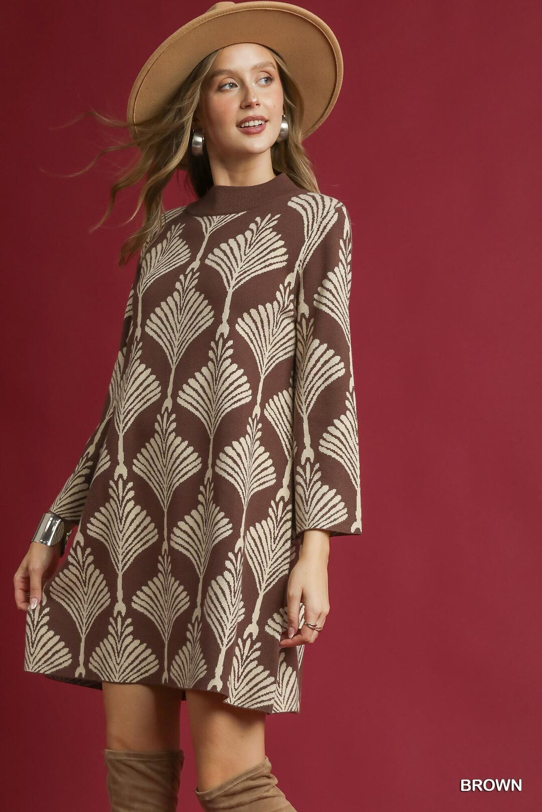 Umgee two tone abstract sweater dress