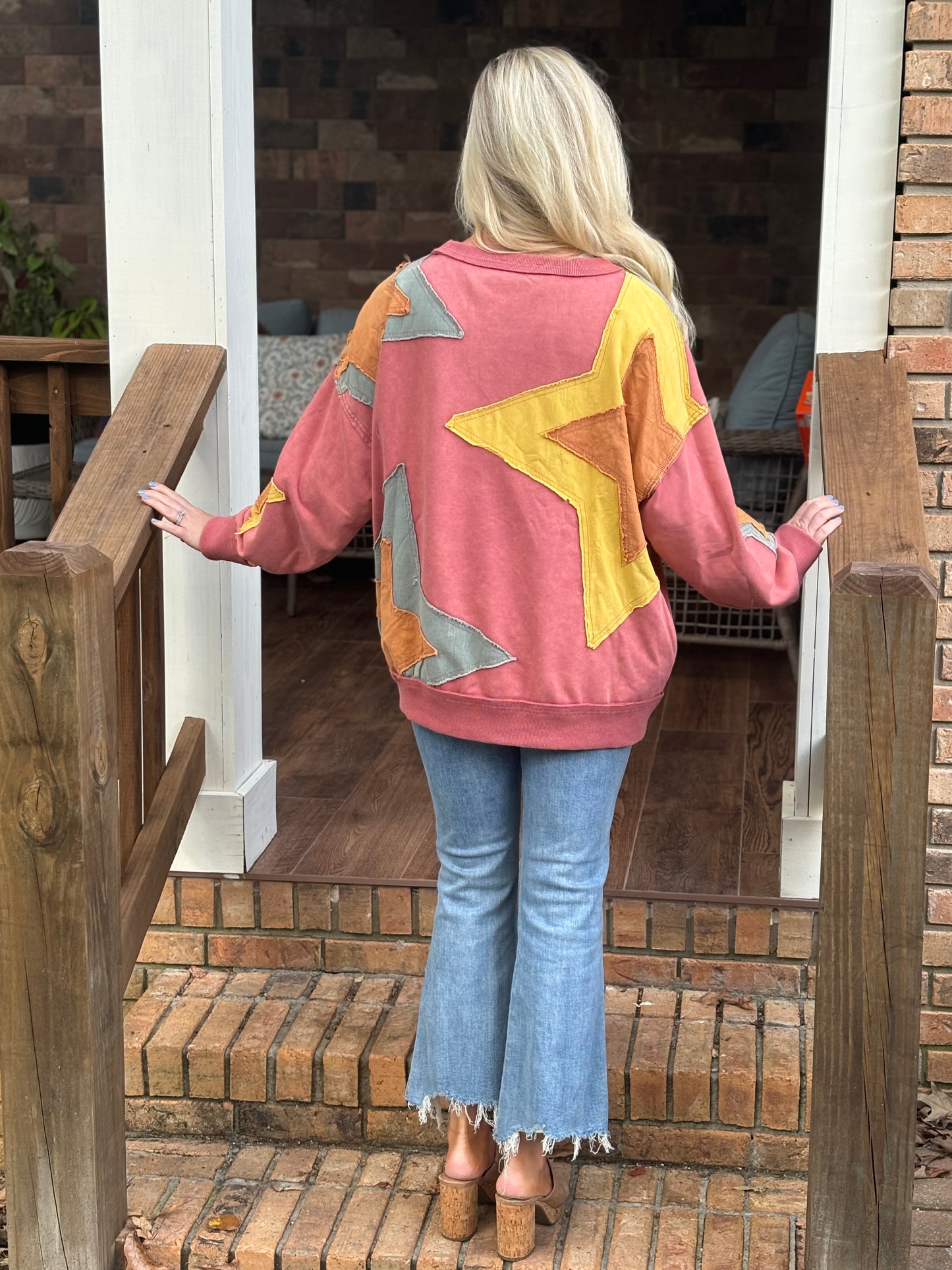 Oil and Hali patchwork star pullovers