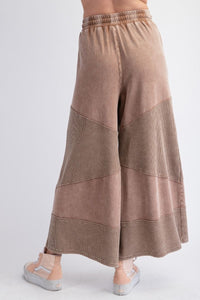 Easel wide leg mineral wash textured pants